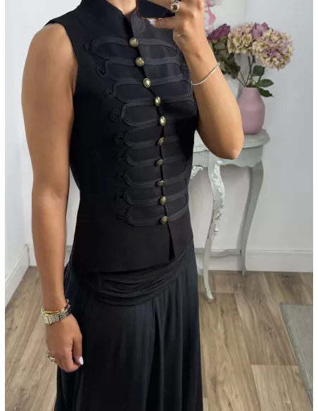 Chaleco corte militar punto negro