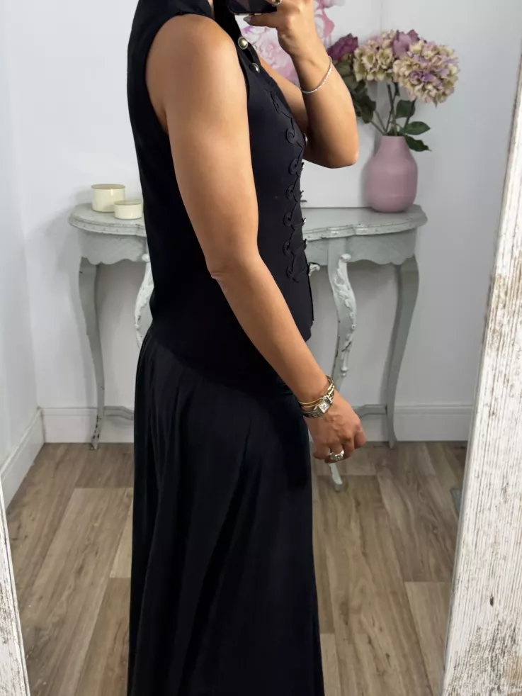 Chaleco corte militar punto negro