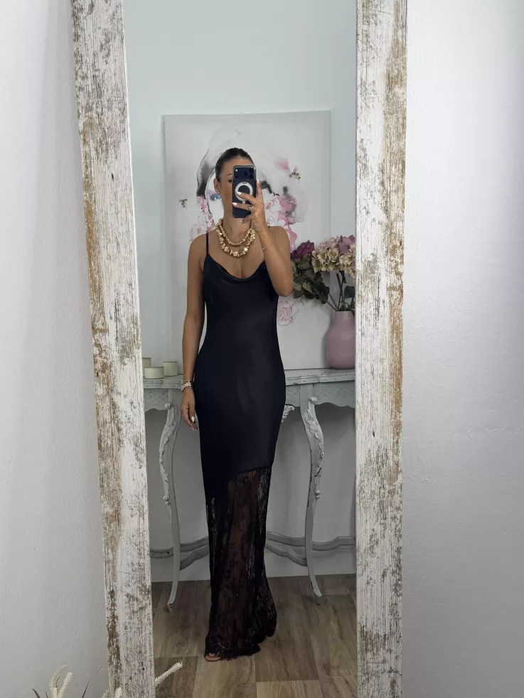 Vestido Bali satinado negro