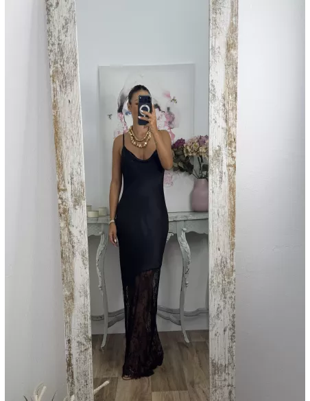 Vestido Bali satinado negro