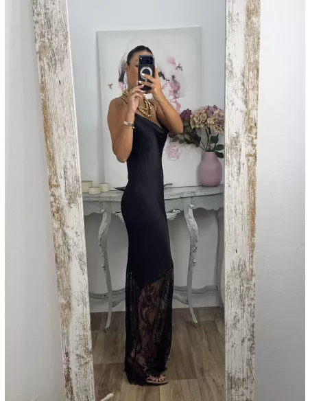 Vestido Bali satinado negro
