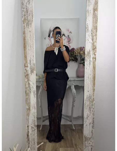 Vestido Bali satinado negro