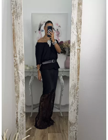 Vestido Bali satinado negro