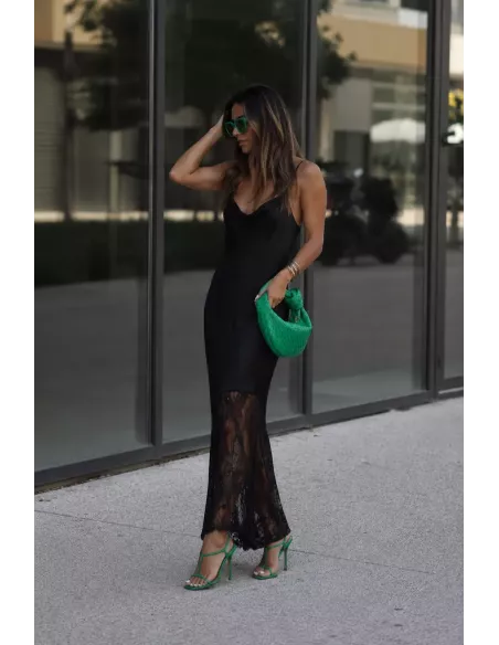 Vestido Bali satinado negro