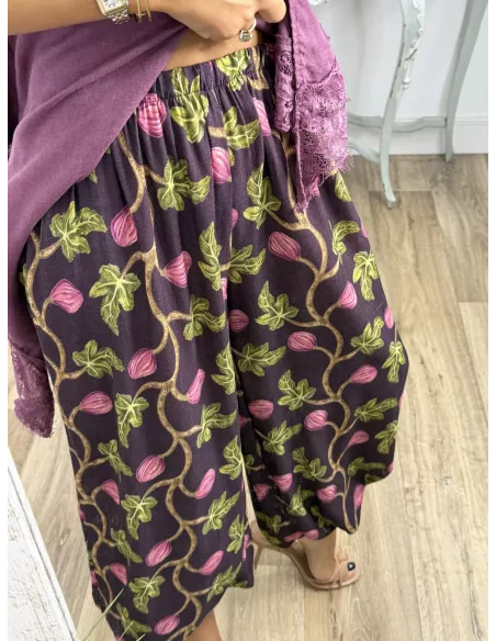 Pantalón Brunna berenjena estampado