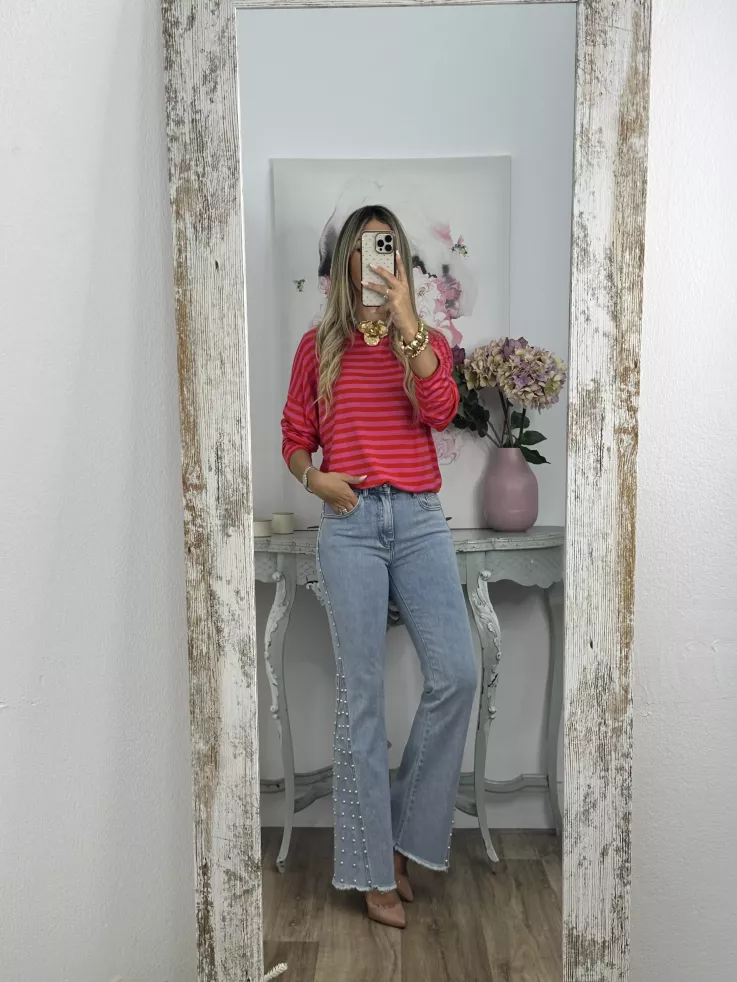 Camiseta San rojo y rosa