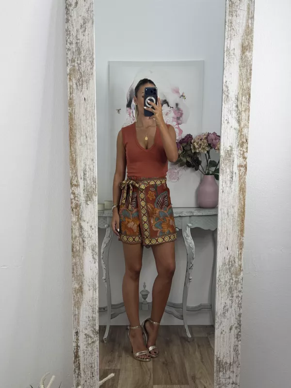 Falda pantalón Hawái teja