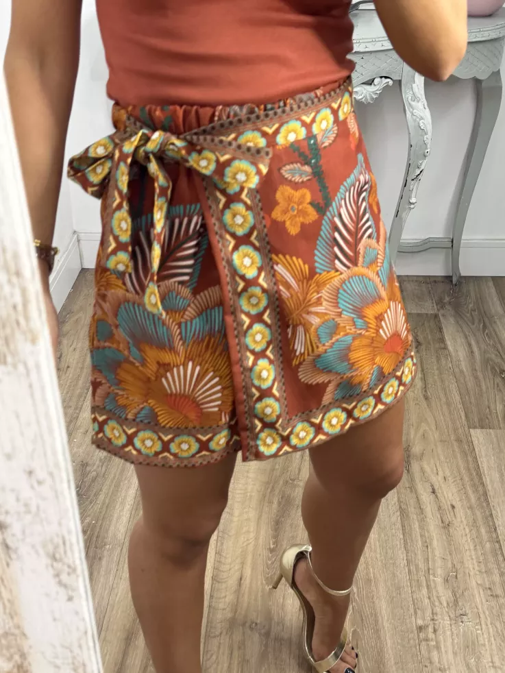 Falda pantalón Hawái teja