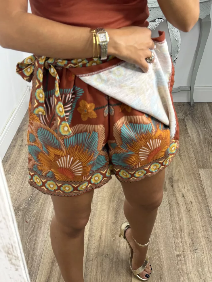 Falda pantalón Hawái teja