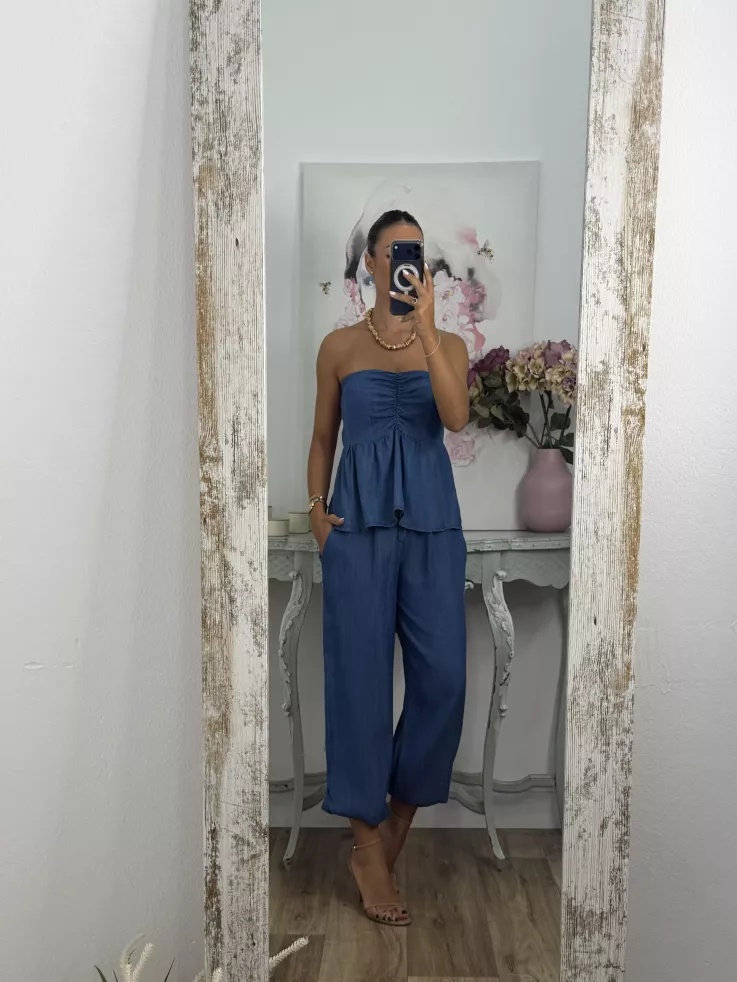 Conjunto Monic denim claro
