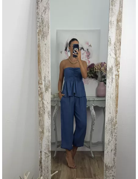 Conjunto Monic denim claro