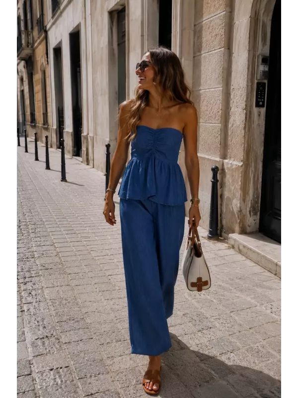 Conjunto Monic denim claro