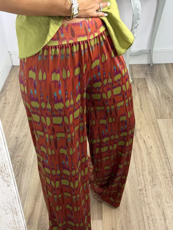 Pantalón Licra fría teja y verde