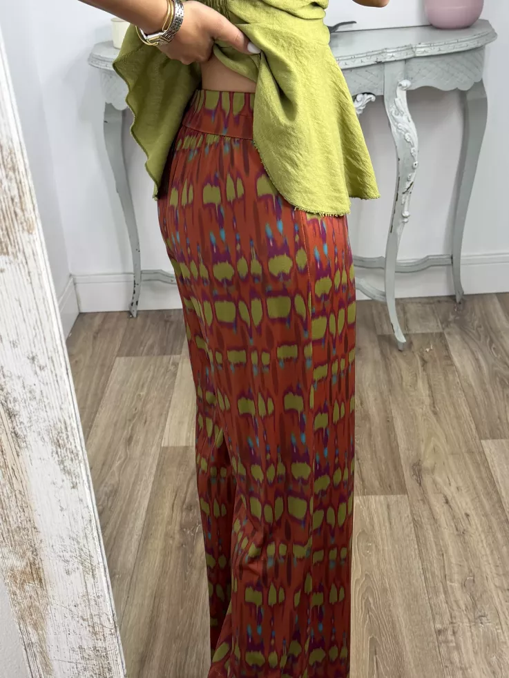 Pantalón Licra fría teja y verde