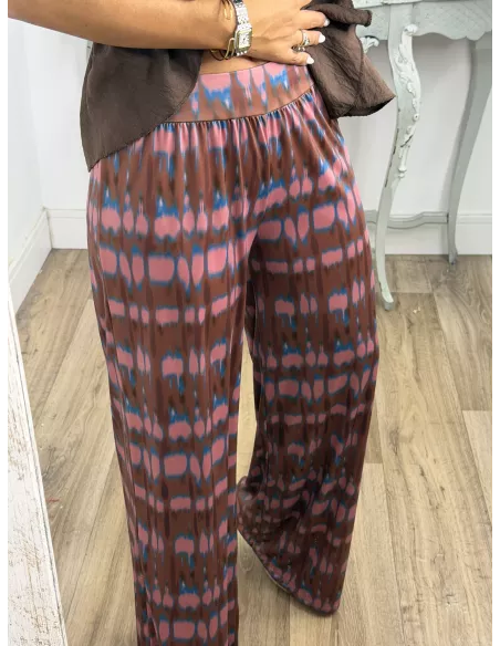 Pantalón Licra fría rosa y choco