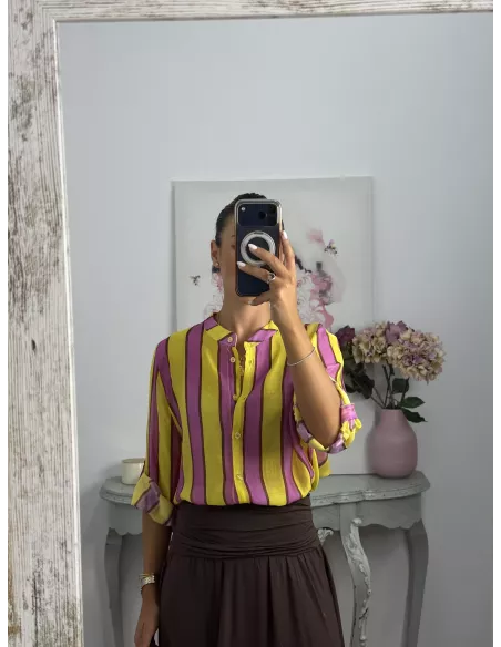 Camisa Blum de rayas amarillo y rosa