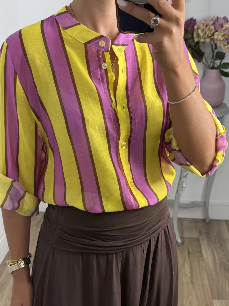 Camisa Blum de rayas amarillo y rosa