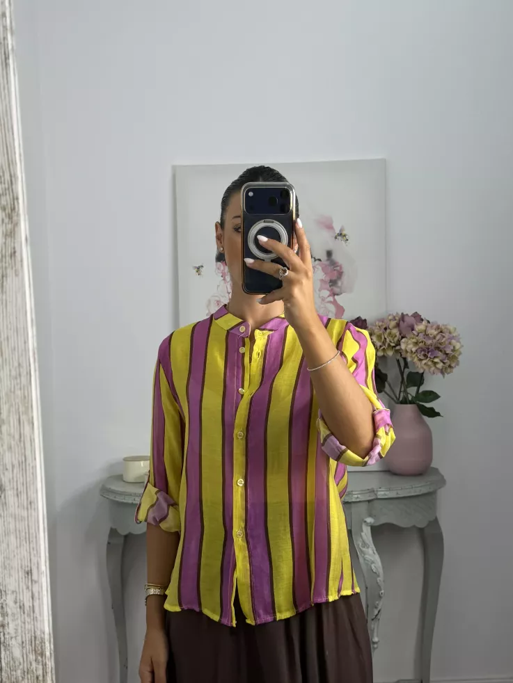 Camisa Blum de rayas amarillo y rosa