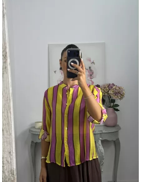Camisa Blum de rayas amarillo y rosa