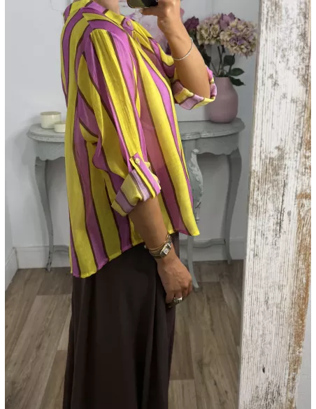 Camisa Blum de rayas amarillo y rosa