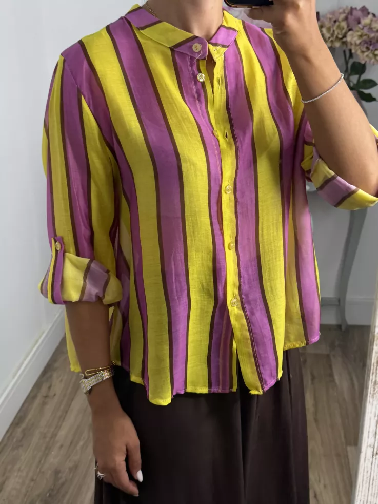 Camisa Blum de rayas amarillo y rosa
