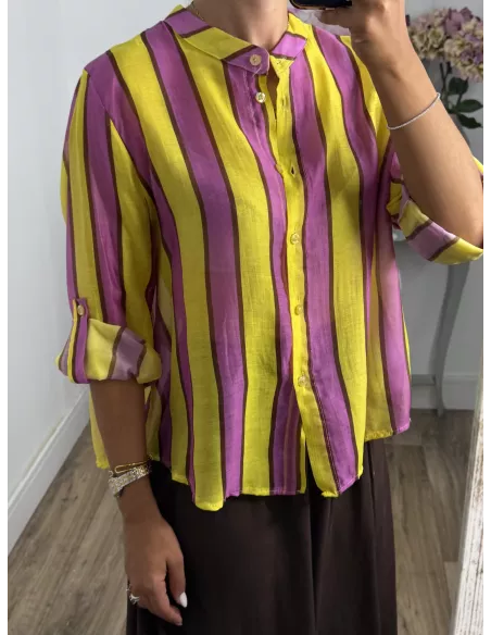 Camisa Blum de rayas amarillo y rosa