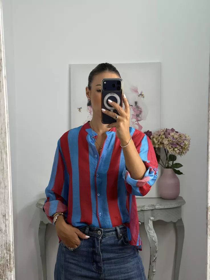 Camisa Blum de rayas azul y rojo
