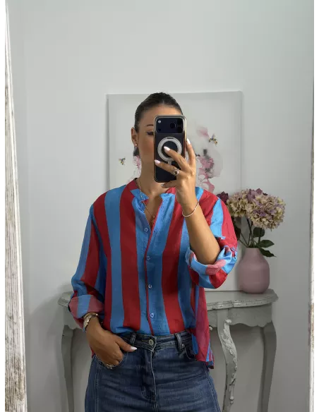 Camisa Blum de rayas azul y rojo