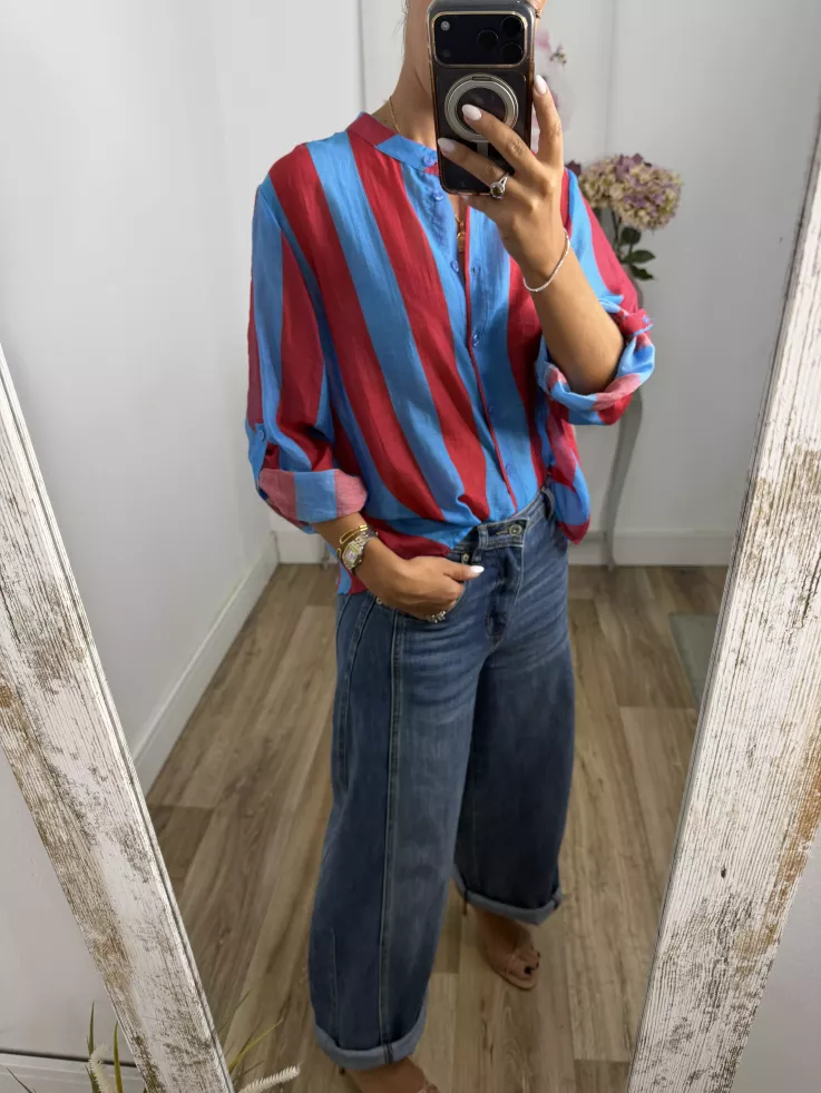 Camisa Blum de rayas azul y rojo