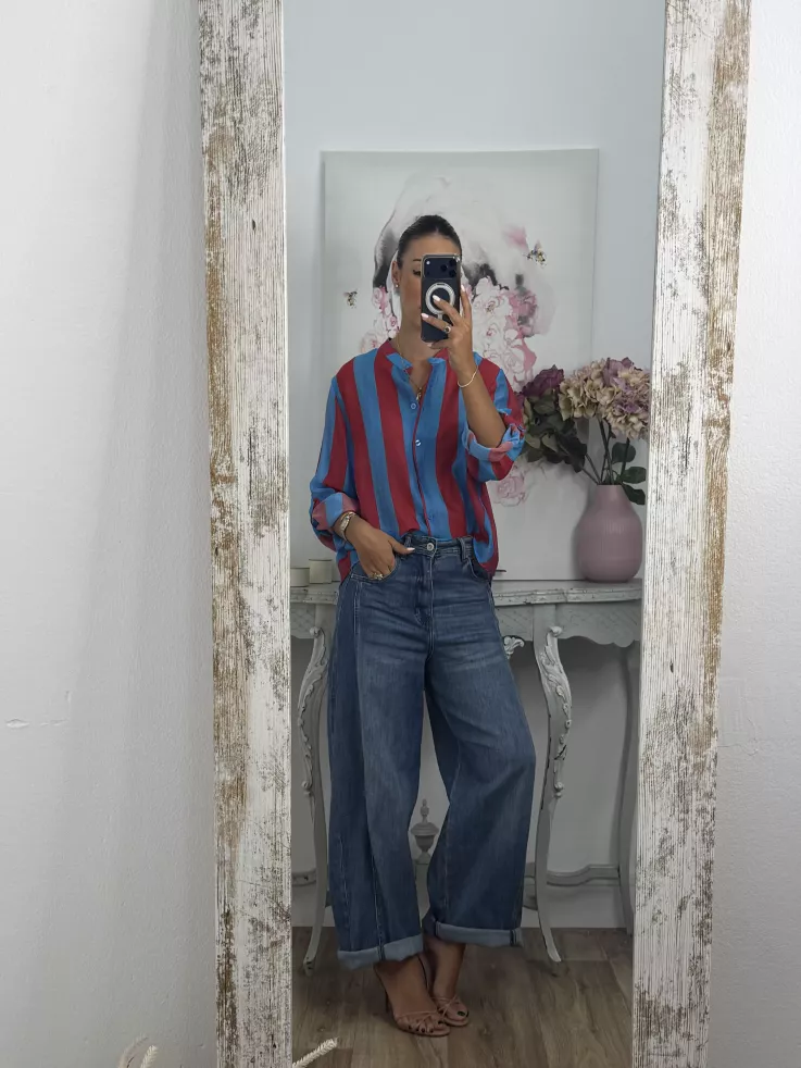 Camisa Blum de rayas azul y rojo