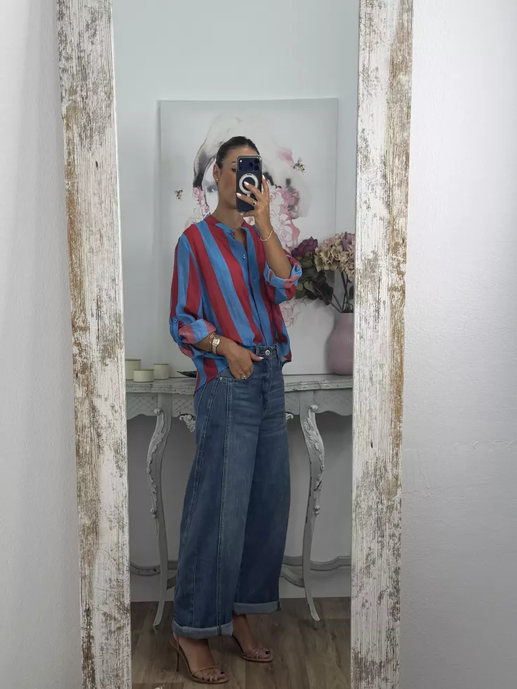 Camisa Blum de rayas azul y rojo