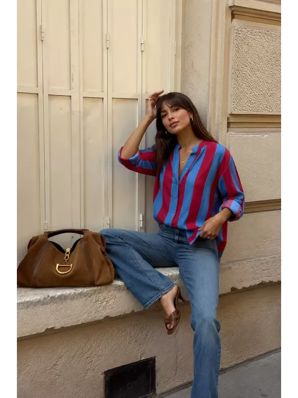 Camisa Blum de rayas azul y rojo