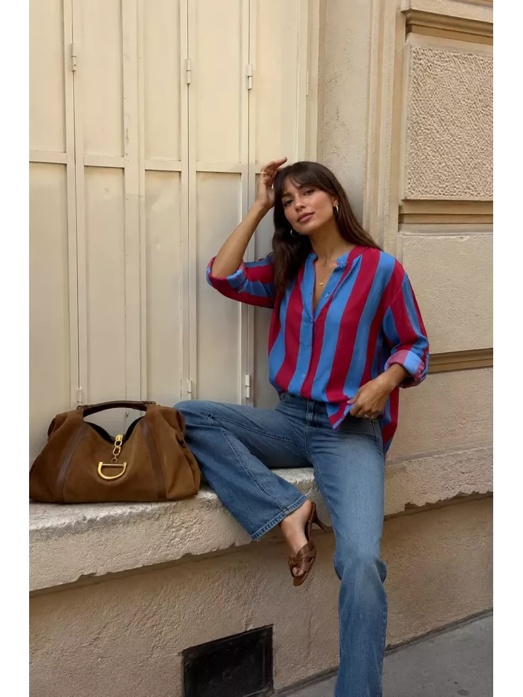 Camisa Blum de rayas azul y rojo