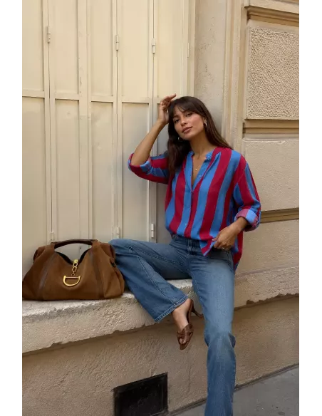 Camisa Blum de rayas azul y rojo
