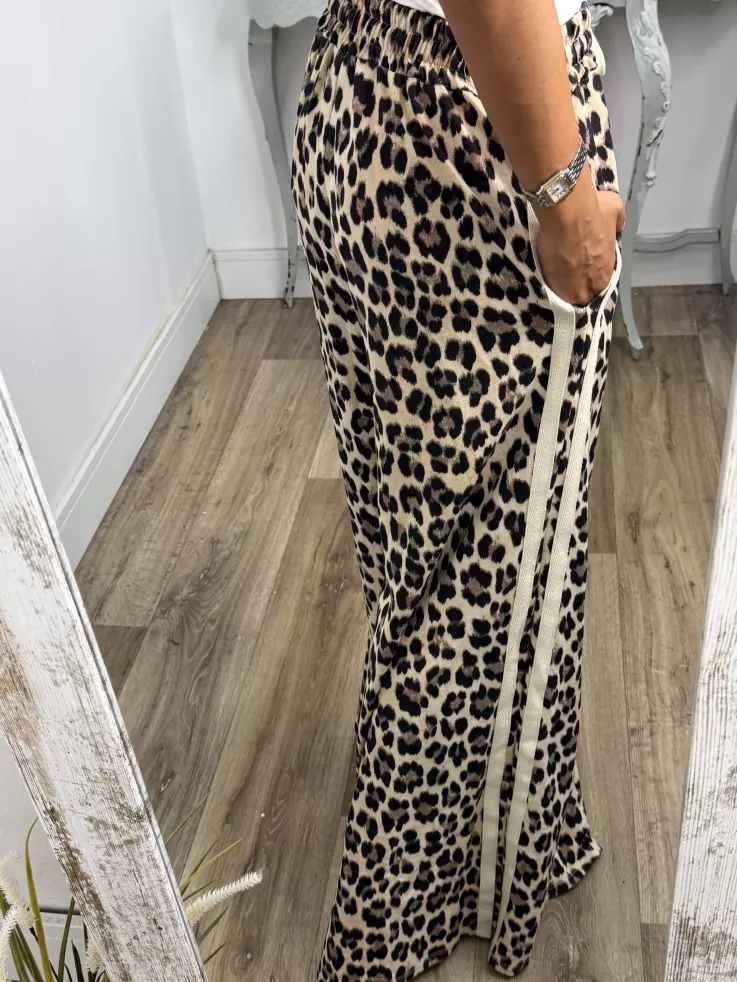 Pantalon print raya lateral