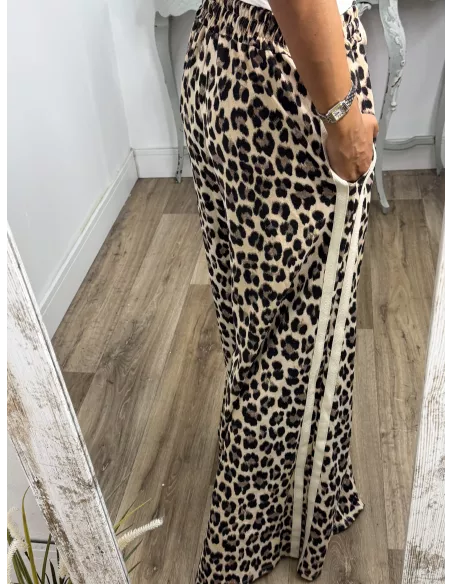 Pantalon print raya lateral
