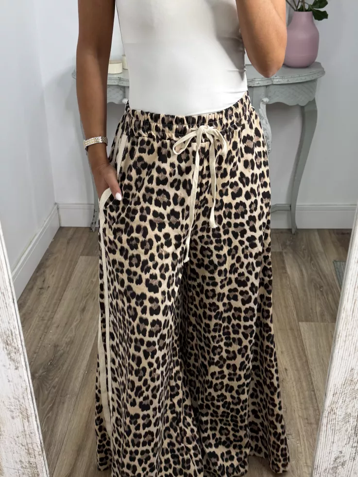 Pantalon print raya lateral