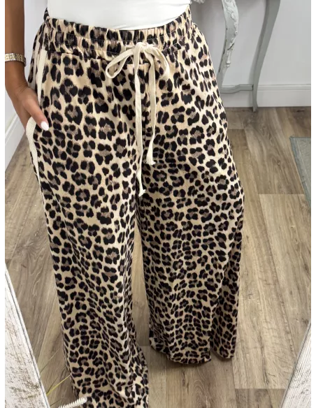 Pantalon print raya lateral