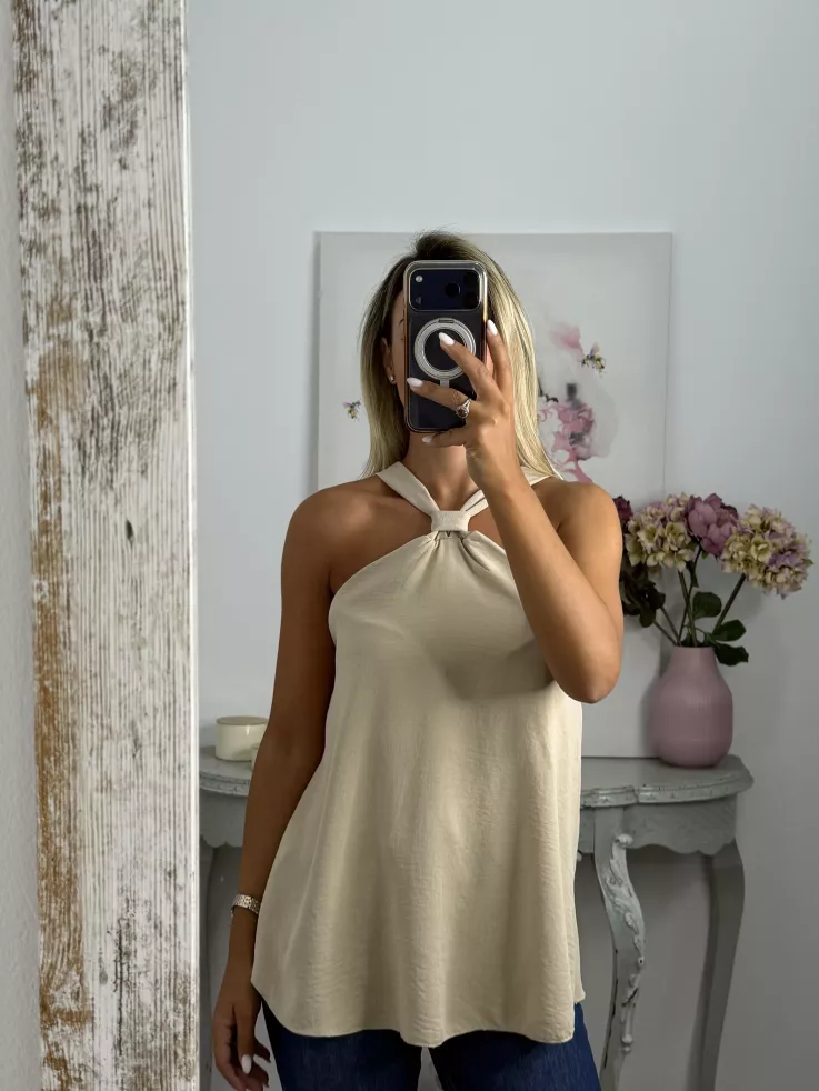 Top beige nudo