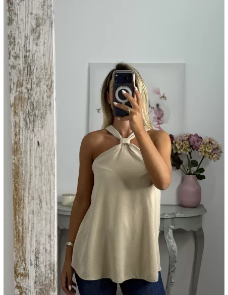 Top beige nudo