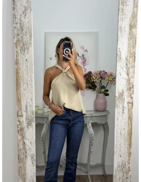 Top beige nudo