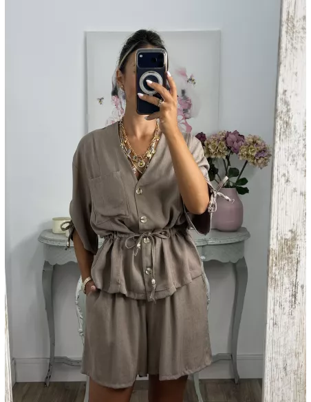 Conjunto Tamy taupe