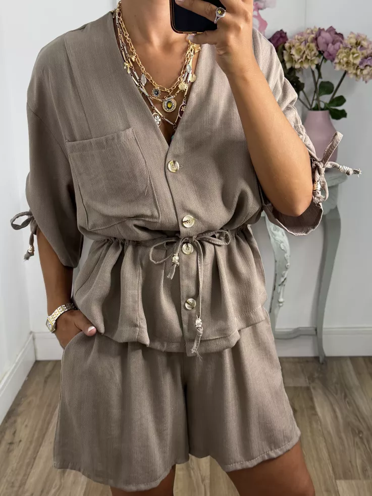 Conjunto Tamy taupe