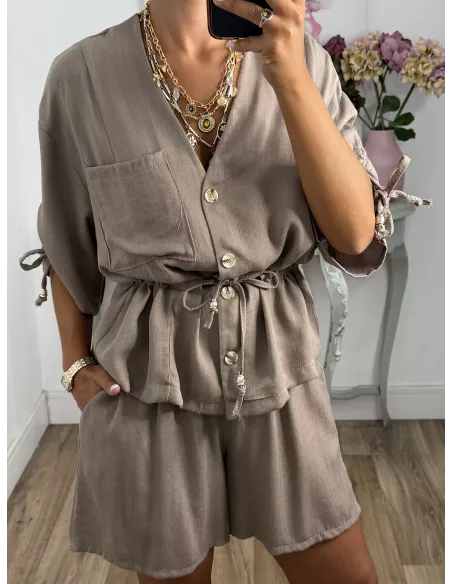 Conjunto Tamy taupe