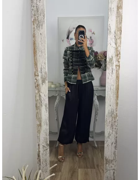 Pantalón Jimena satinado bombacho negro