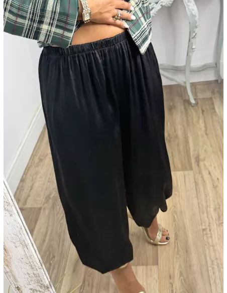 Pantalón Jimena satinado bombacho negro