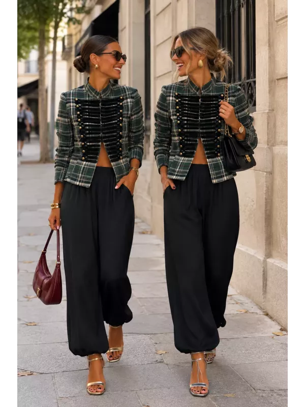 Pantalón Jimena satinado bombacho negro