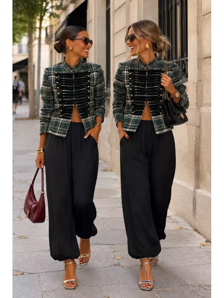 Pantalón Jimena satinado bombacho negro