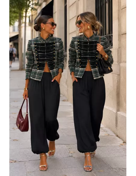 Pantalón Jimena satinado bombacho negro