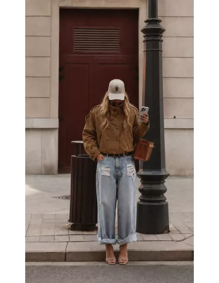 Chaqueta Nueva York antelina camel